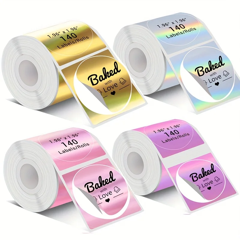 Holographic Thermal Label Printer Paper, Self-Adhesive Thermal Label Paper, Suitable for B3S/M200/M210/M110/M3/M120/M108/P50/P80