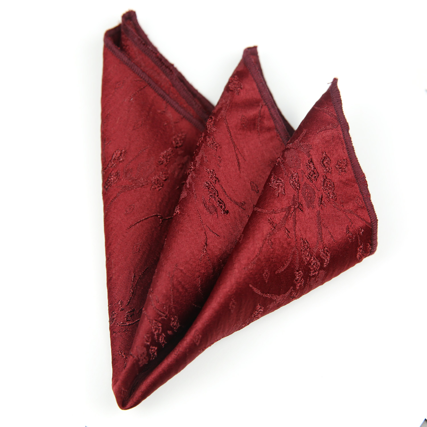 Black White Pocket Square Dark Flower Pattern Solid Color Handkerchief Men Suit Business Chest Scarf Polyester Wine Hanky Cravat