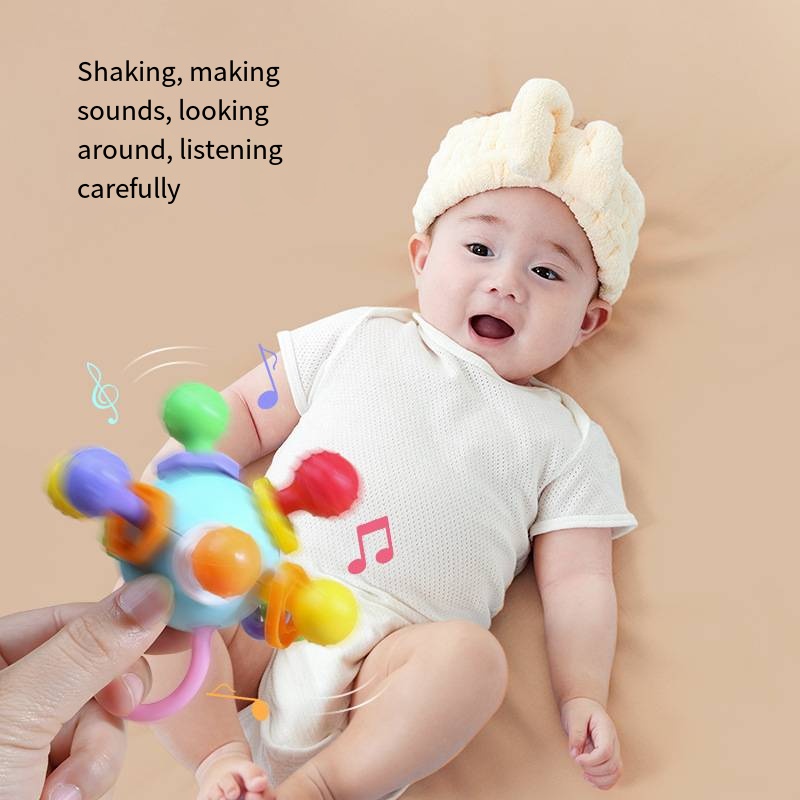 Pelota de agarre redondeada para bebé, juguete para bebé para el desarrollo educativo temprano, seguro para la dentición y la masticar