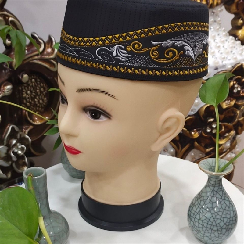 Envío Gratis sombrero musulmán para hombres ropa gorra de oración islámico Taqiyah Kufi productos fiscales Kippa poliéster turco moderno 03100