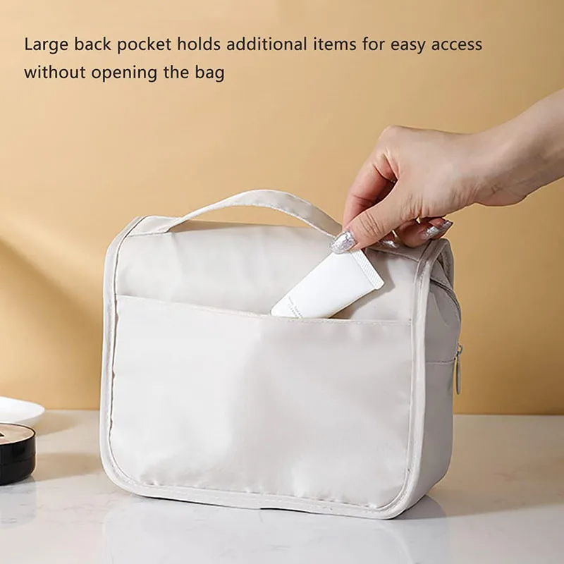 Bolsa de maquillaje de viaje, organizador de artículos de tocador impermeable, Neceser de alta calidad para mujer, bolsa de lavado con gancho para baño, bolsa de almacenamiento de maquillaje con gancho