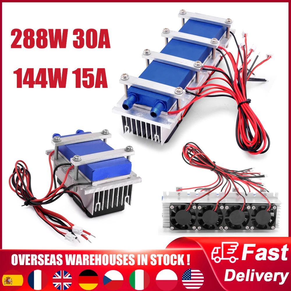 144w/288w thermo elektrischer Peltier-Kühl kühler 12VDC 30a Halbleiter-Kühlsystem DIY-Kit für Klimaanlagen lüfter