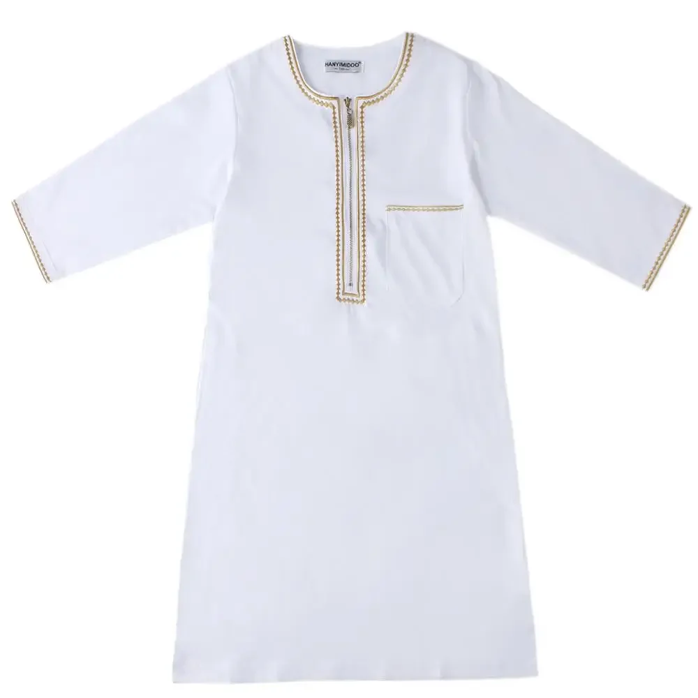 Muslimische Kinder Abaya Jubba Thobe Junge Langes Kleid Islamischer Ramadan Kinder Kaftan Robe Dubai Arabischer Kaftan Saudi-Arabien Gottesdienst