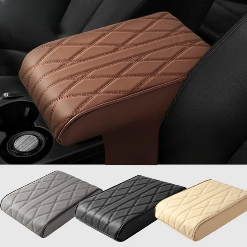 Auto Armsteun Mat Middenconsole Armsteun Bescherming Kussen Golf Borduurwerk Pu Lederen Auto Armleuningen Opbergdoos Cover Pad