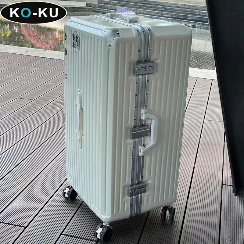Marco de aluminio de gran capacidad para equipaje, caja de carro multifuncional de 34/40 pulgadas, con freno de absorción de impacto, rueda Universal, KO-KU