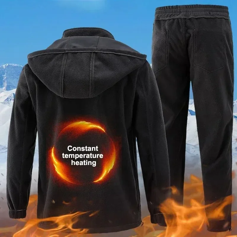 メンズ厚手トラックスーツ,アウトドアスポーツスーツ,防風,防水,乗馬,登山,パッド入り,2ピースセット,冬,新品