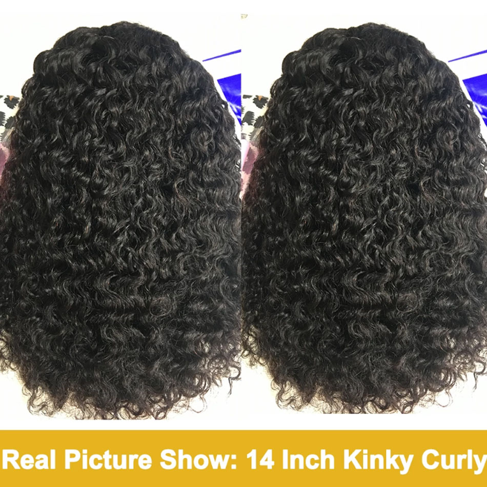 Mongolian Kinky Curly Wig 100% Human Hair Glueless Lace Front Human Hair Wigs Jerry Curly Lace Closure Wig For Women Wear And Go