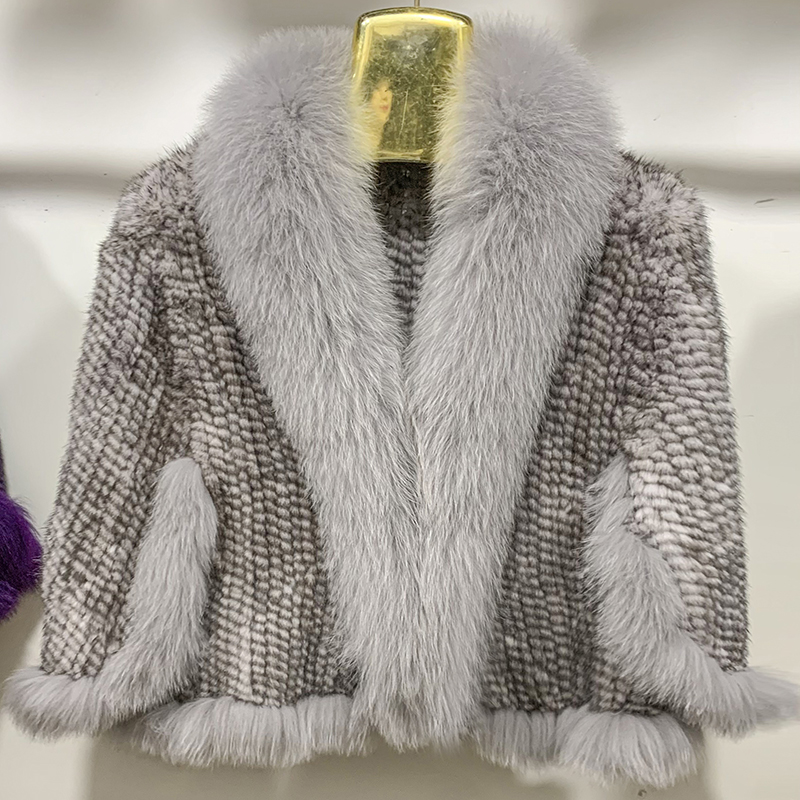 Nieuwe Echte Nertsen Bont Poncho Gebreide 100% Natuurlijke Echte Nertsen Bont Sjaal Natuurlijke Vos Bontkraag cape Herfst Winter Nertsen Bont Sjaals