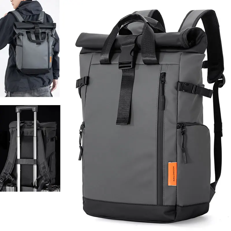 Borsa da viaggio da uomo Zaino per computer portatile da 15,6 pollici Zaino da campeggio impermeabile per escursionismo da esterno Zaino da lavoro universitario