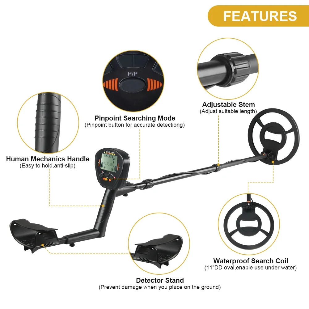 MD830 Metaaldetector Ondergrondse Diepte 2,5 m Hoge precisie Scanner Zoeken Gouddetector Treasure Hunter Detecteren Pinpointer