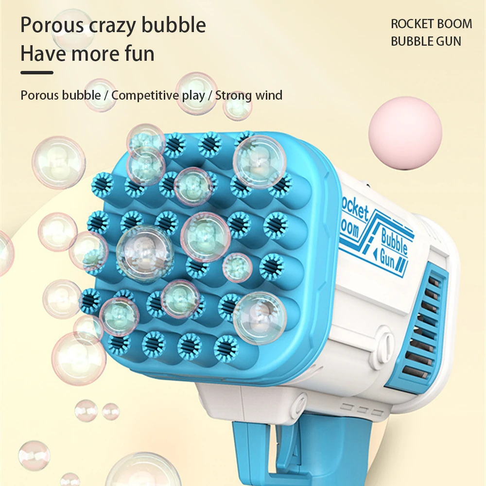 เด็ก 32 หลุม Bubble Machine ไฟฟ้า Bubble Gun กลางแจ้งเด็ก Bubble Blowing ของเล่น