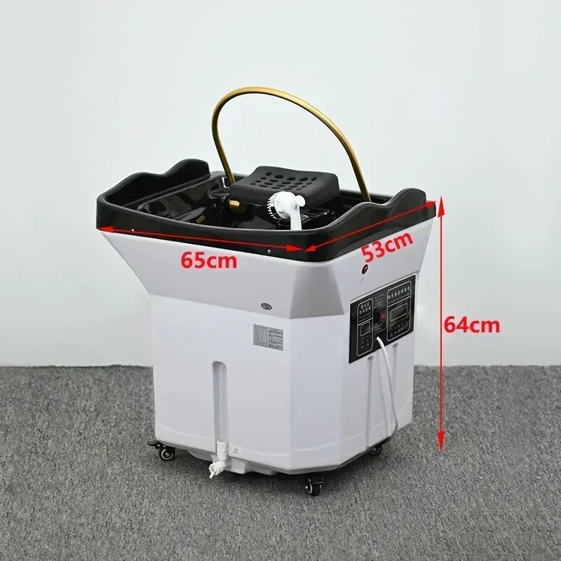 Hair therapy shampoo bed. Water circulation fumigation steam therapy shampoo basin. Special shampoo tool for beauty salon