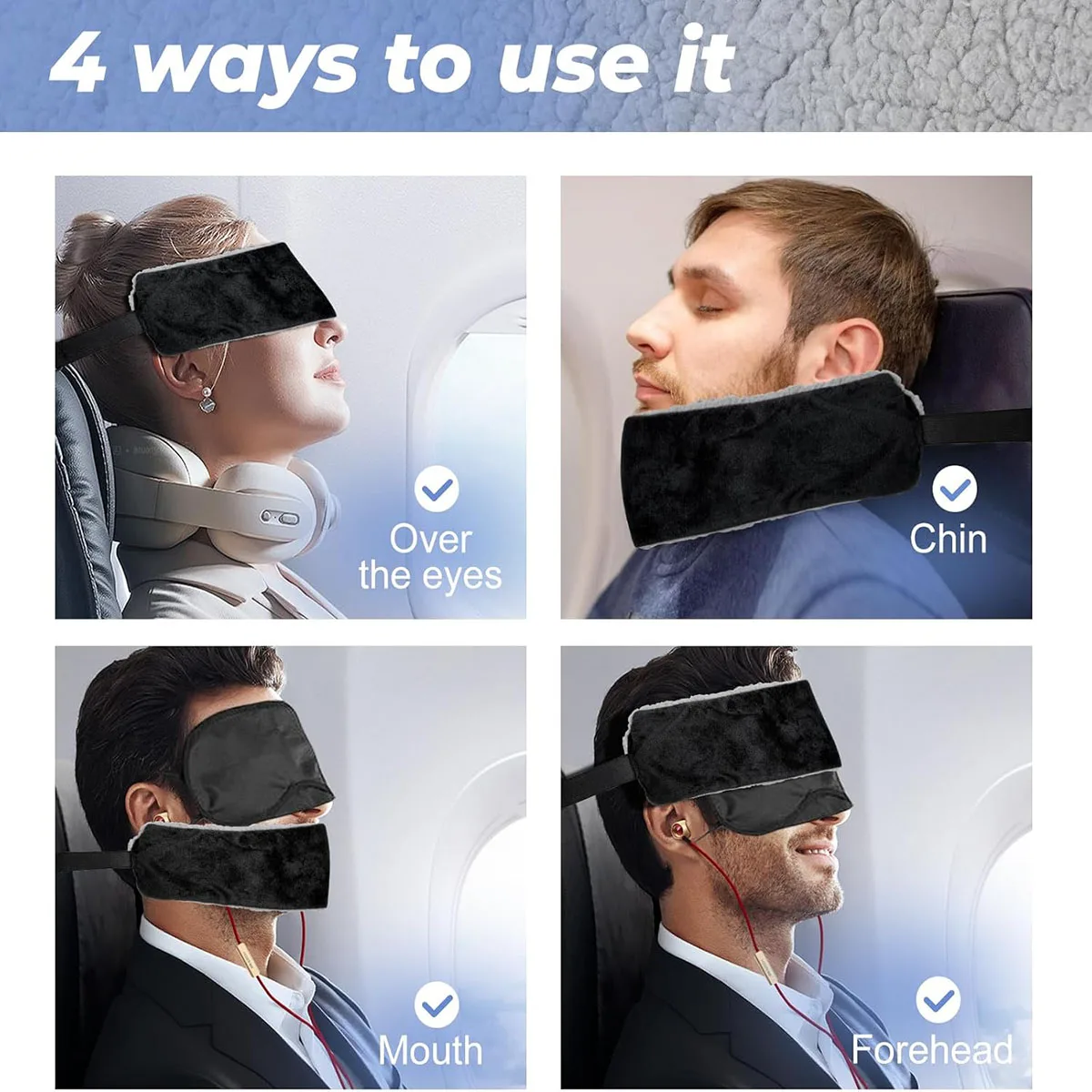 Suporte de cabeça para viagem com travesseiro de encosto de cabeça para viagem com suporte super confortável para cabeça e pescoço 1 pacote