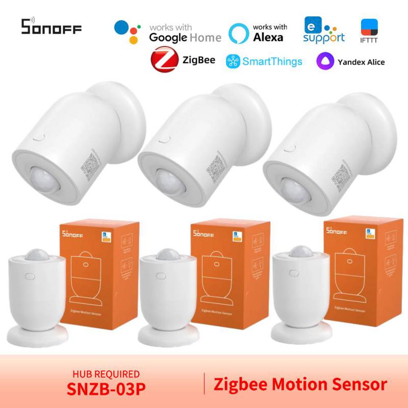 SONOFF SNZB-03P Zigbee Sensor de movimiento detección de luz seguridad del hogar enlace de escena inteligente Local a través de la aplicación eWeLink Alexa Google