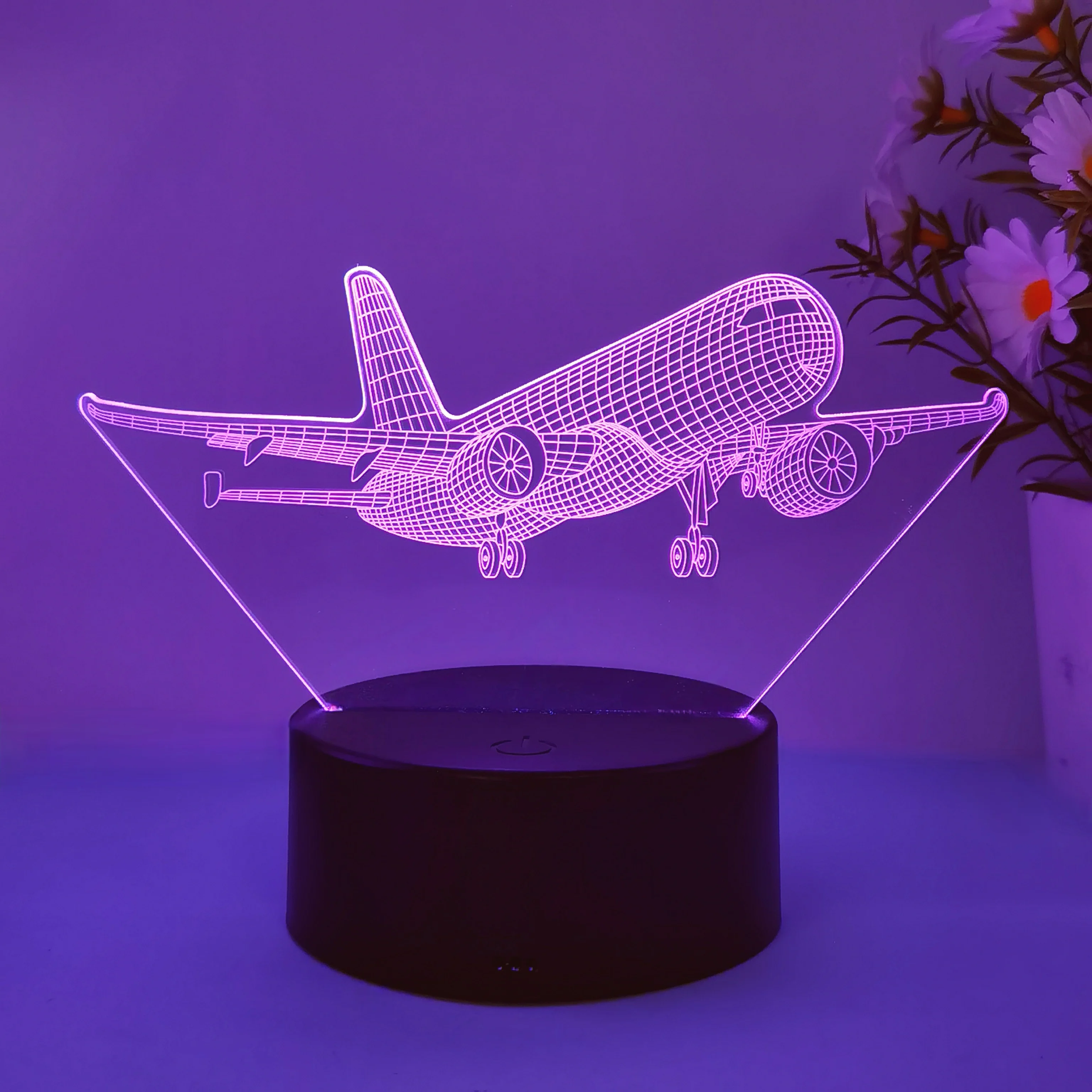 1 szt. Lampka nocna 3D do modelu samolotu, interfejs USB, kolekcja prezentów dla entuzjastów lotu, świąteczne lampki dekoracyjne.