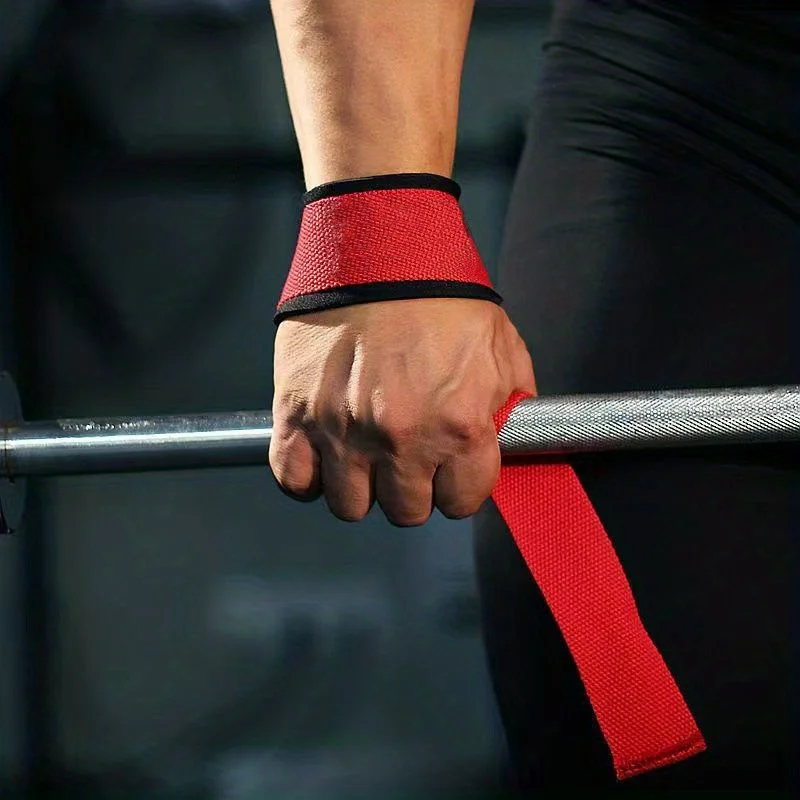 1 Paar Gewichtheber-Hilfsgurte, Hantel-Fitnessgürtel in reiner Farbe für Kreuzheben-Fitnesshandschuhe
