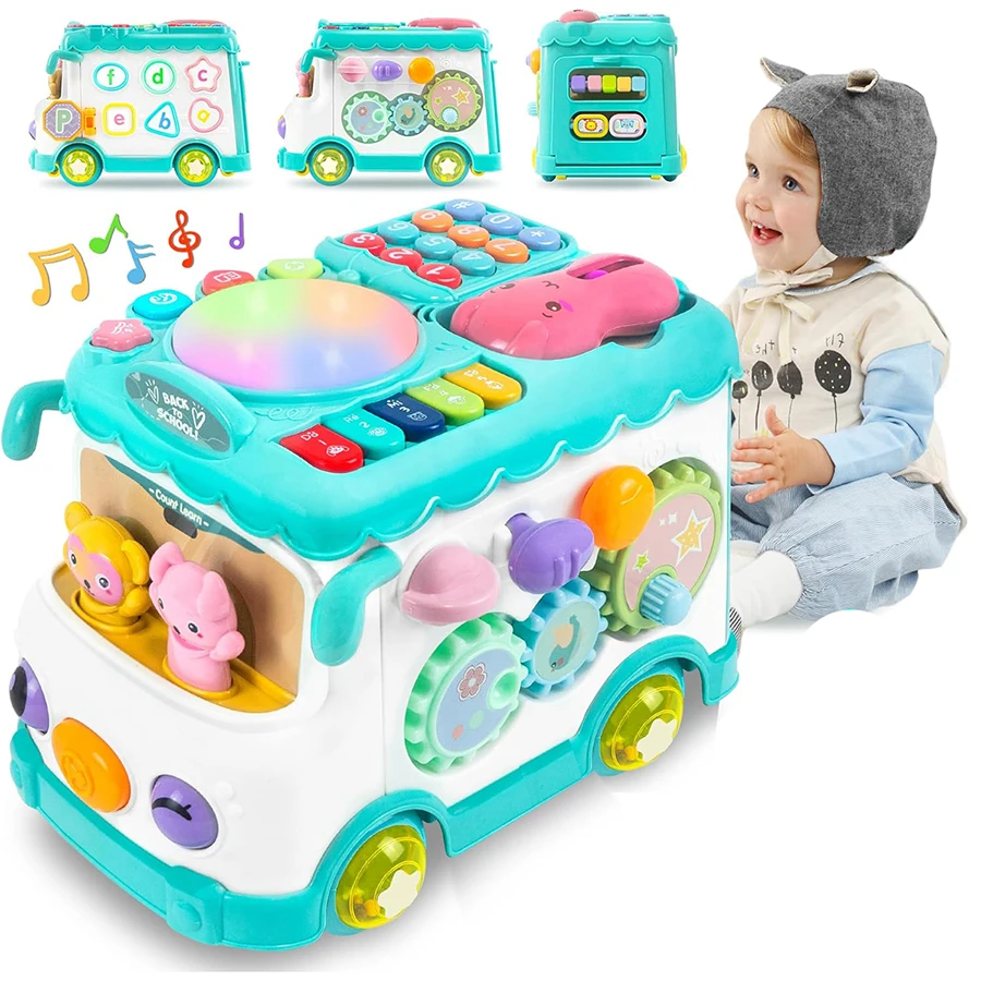 Montessori brinquedos educativos do bebê ônibus musical brinquedos educativos aprendizagem musical da criança para o bebê da criança atividade ônibus brinquedos