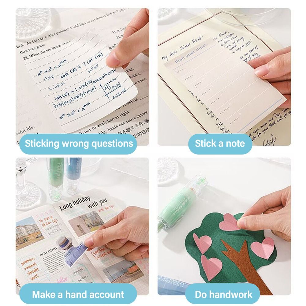 360 Degree Rotation Tip Double Sided Adhesive DIY Scrapbooking Replaceable Core Roller Glue Tape Pen Shape Press Type