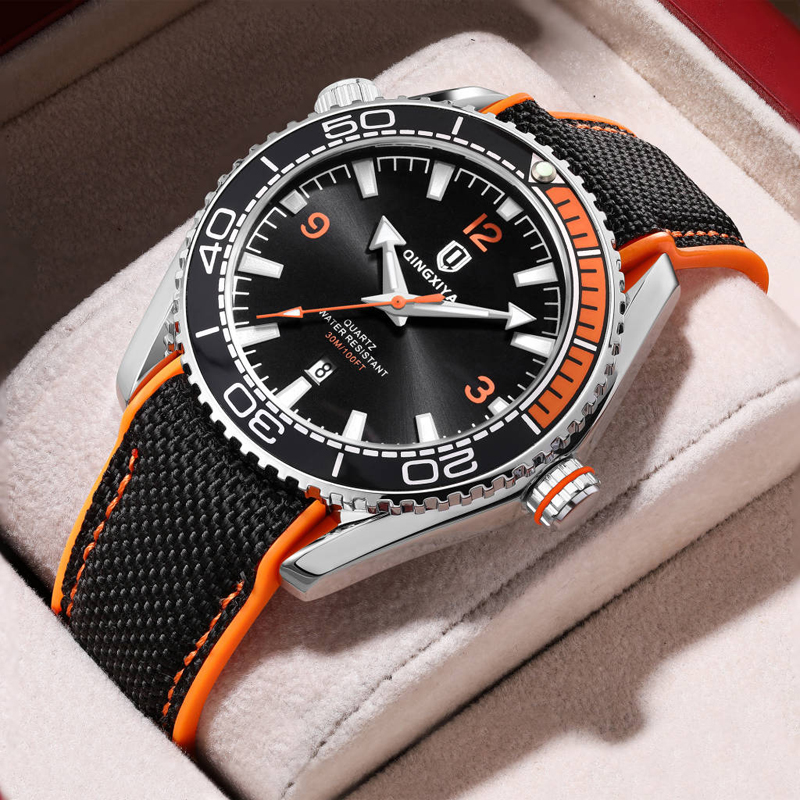 QINGXIYA-reloj de cuarzo deportivo para hombre, cronógrafo con correa de silicona, resistente al agua, luminoso, con calendario, a la moda, nuevo