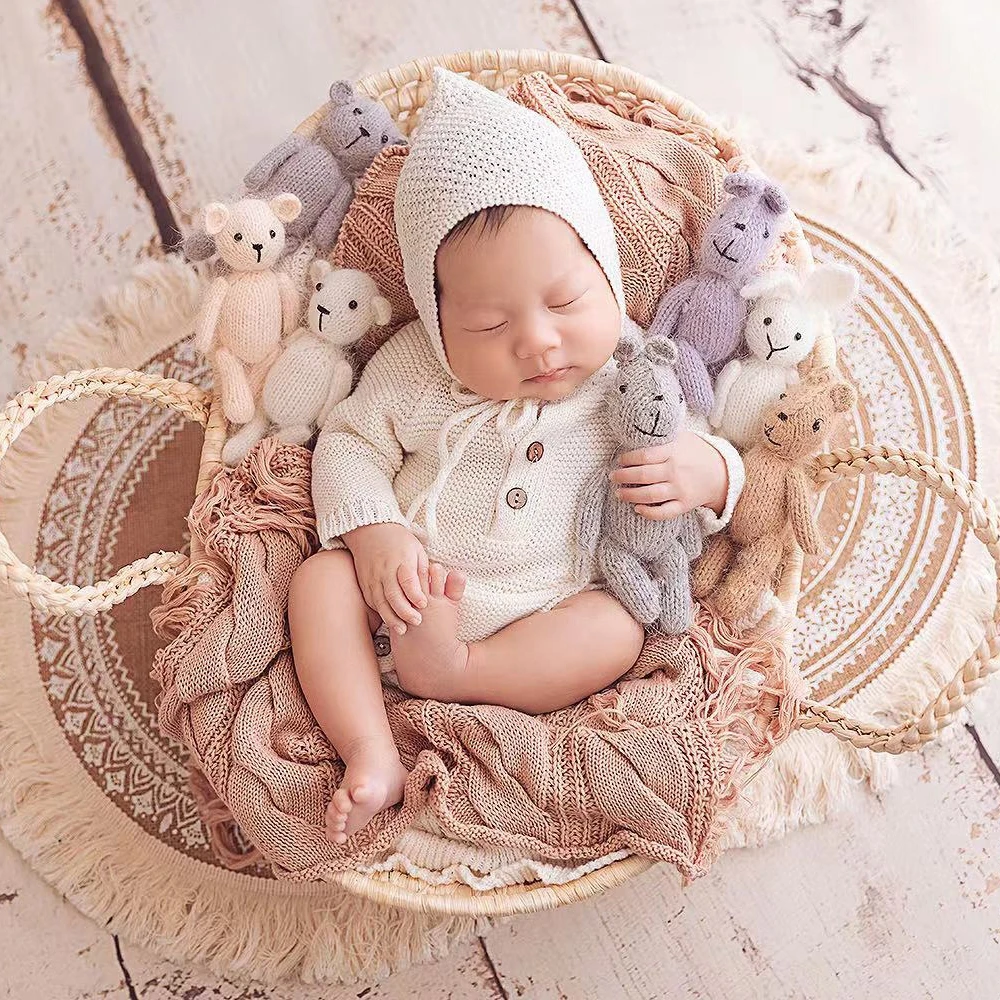 Macramé manta para bebê newborn photography props malha fundo newborn fotografia esticar pano de fundo recém-nascido newborn photography accessories tricô camada de pose de recém-nascido bebes accesorios recien nacido