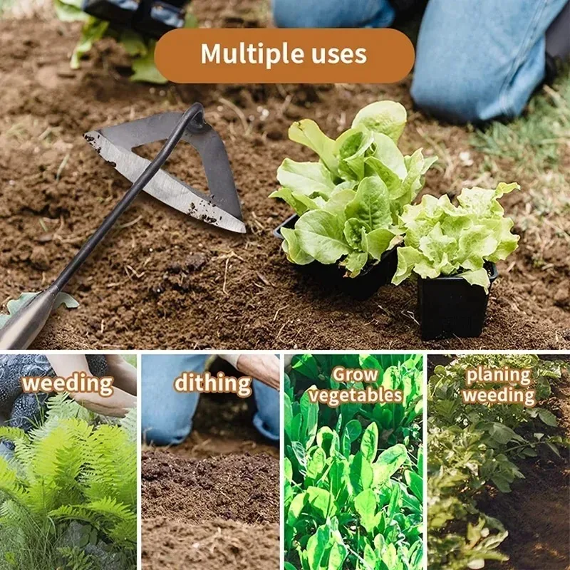 1 PC เหล็กทั้งหมดแข็ง Hollow Hoe มือถือ Weeding Rake ปลูกผักฟาร์มสวนการเกษตรเครื่องมือ Weeding อุปกรณ์เสริม