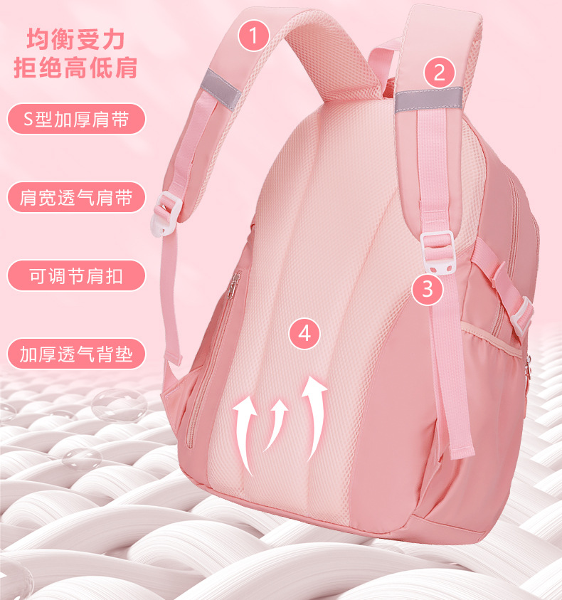 New middle and high school students schoolbag girls large capacity burden reduction children backpack