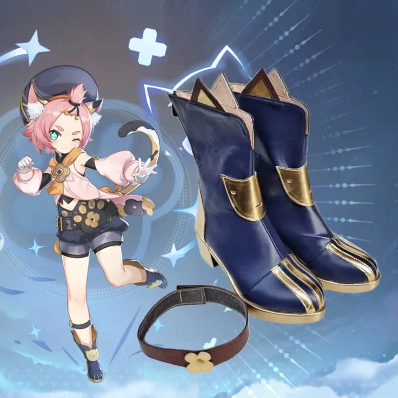 Sepatu Boots Diona Genshin Impact 2025 12 Game, Properti Cosplay Halloween Untuk Wanita dan Remaja Putri