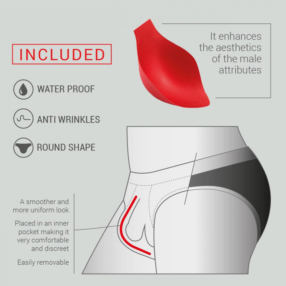 1PC バルジカップパッドスポンジカップリムーバブルプッシュアップカップ強化男性下着ブリーフセクシーなバルジパッド強化ペニス P ポーチバルジ