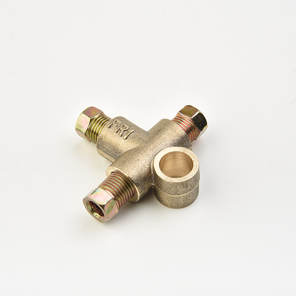 10Mm Alat Kelengkapan Pipa Rem 3 Cara Rem T Sepotong Tee dengan 3 Laki-laki Pendek Mur Serikat Metrik M10 3/16 "Pipa Rem Selang Aksesori