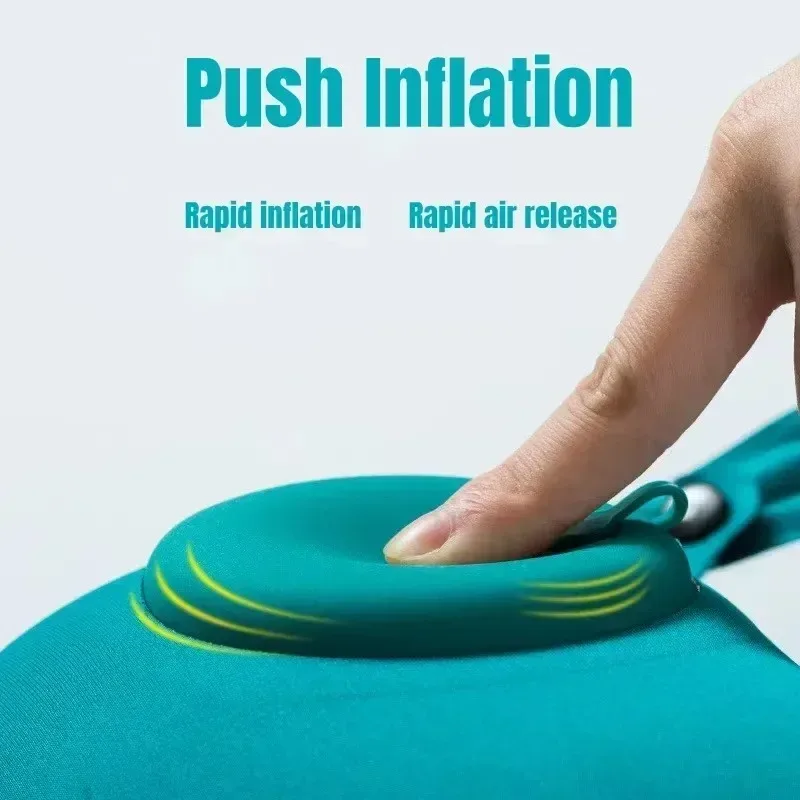 Cuscino da viaggio gonfiabile a forma di U Cuscino di supporto per il collo ad aria portatile Comodo cuscino per dormire per gonfiare