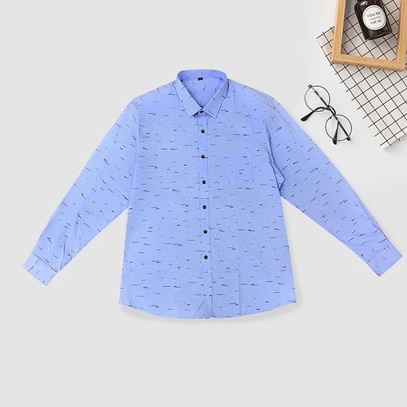 2025 Primavera ed estate Nuova tendenza maschile Moda Stampa Business Camicia a maniche lunghe di alto lusso Versione coreana Abito con risvolto slim fit