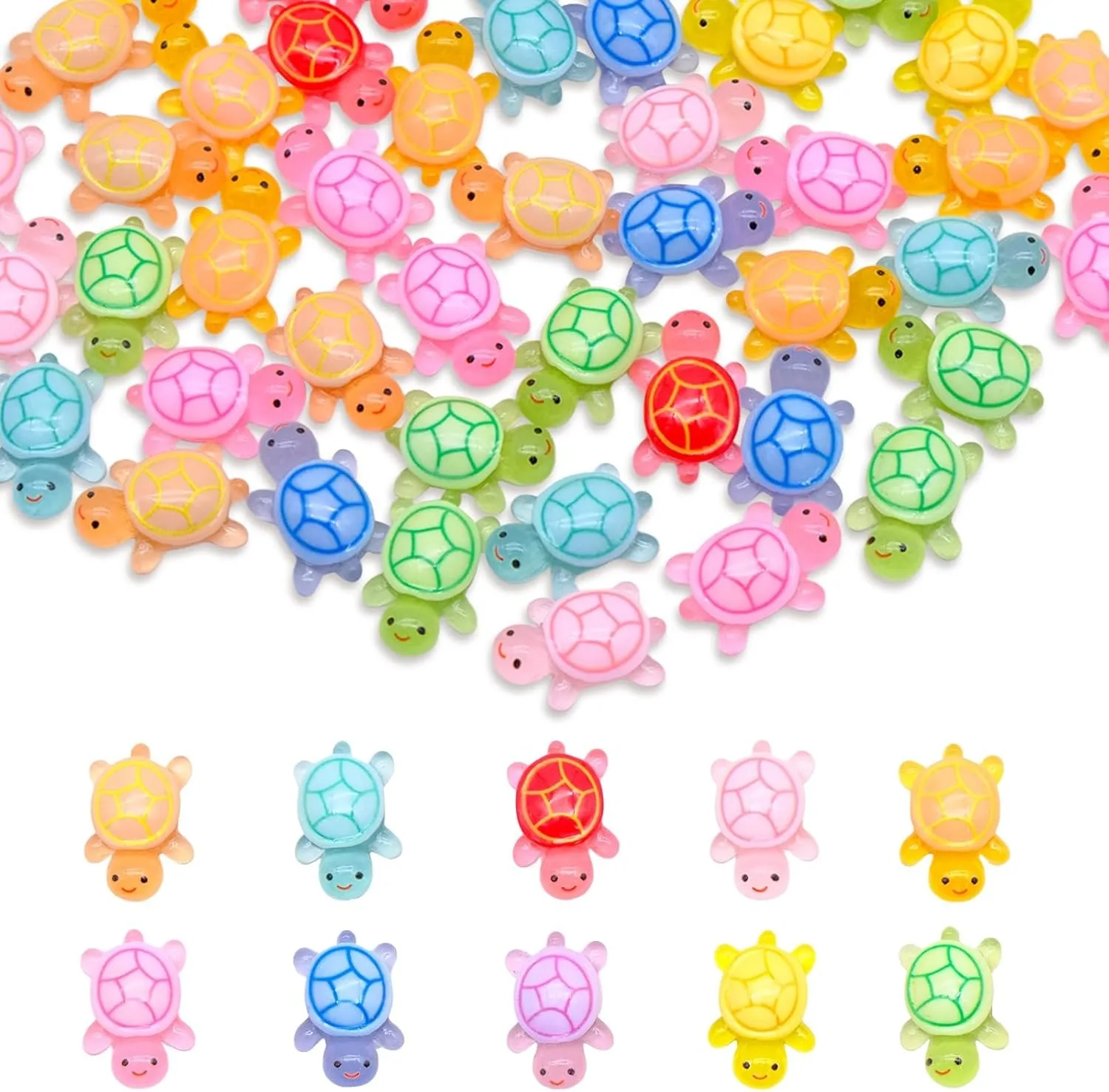 20/50/100 PCS Carino Mini Tartaruga Luminosa Ornamenti Che Glowing In The Dark Mini Tartaruga Micro Paesaggio Per Bambini Giocattoli Decorazione Della Casa regalo