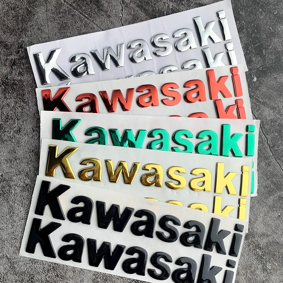 For Kawasaki Ki Motorcycle 3D Three-Dimensional Soft Rubber Letter Sticker Fuel Tank Body Pedal Sticker