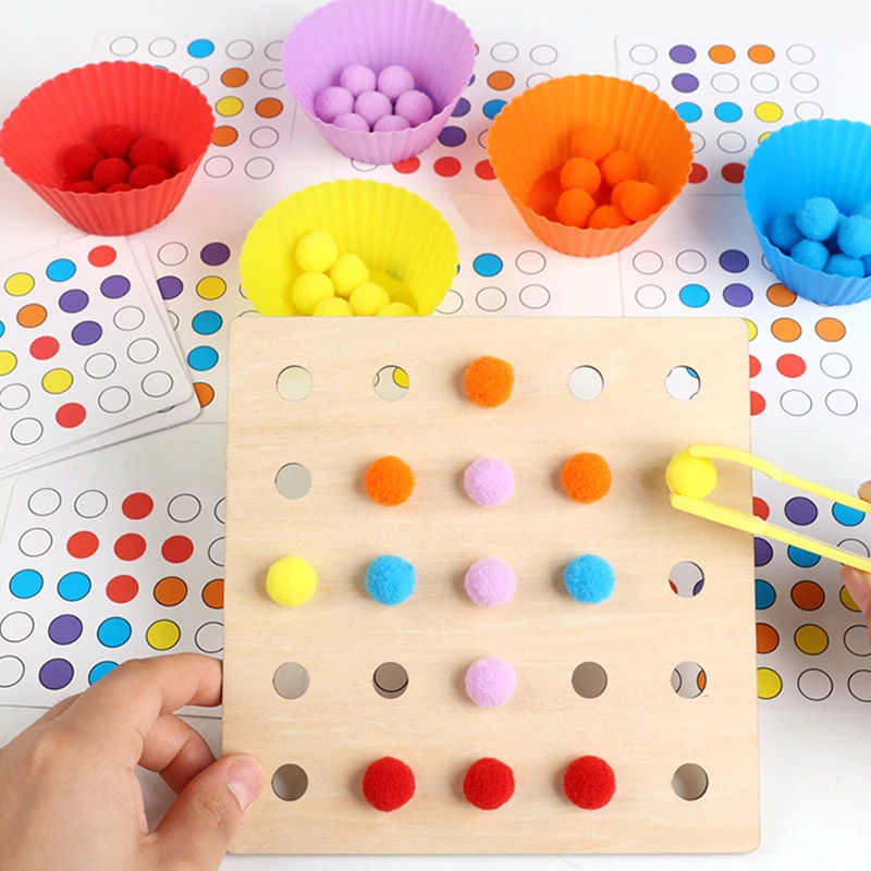 Early education color classification clip practice set puzzle toys daily materials hand eye coordination toys