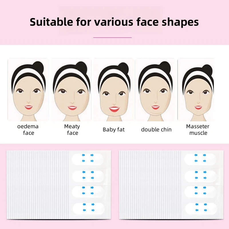 40/240/400 Uds cintas de Estiramiento facial pegatina de Estiramiento facial Invisible pegatinas de eliminación de arrugas apretar la barbilla se desvanece líneas finas forma en forma de V
