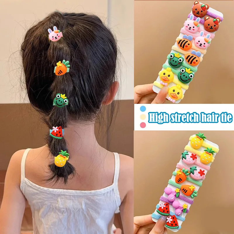 20-50 peças/set faixa de borracha para crianças dos desenhos animados faixa de cabelo novo doce bebê corda de cabelo acessórios para o cabelo sem embalagem