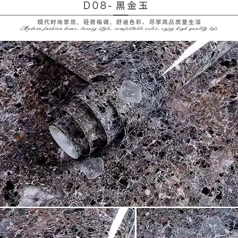 Kitchen ฟิล์มเตากันน้ำ Moisture-Proof Self-กาววอลล์เปเปอร์เคาน์เตอร์ตู้ตกแต่งกระเบื้องหินอ่อนสติกเกอร์