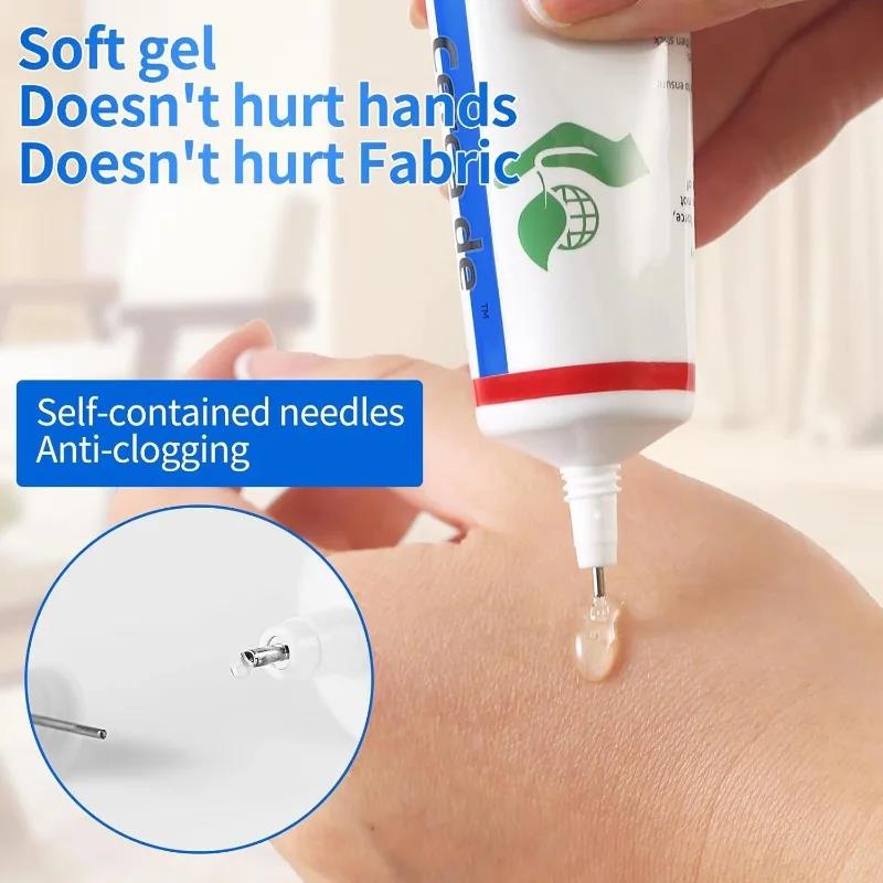 15/60ml Strong Fabric Glue Transparent Quick Dry Fabric Patching Glue Multipurpose Waterproof Fabric Sewing Glue Repair Tool