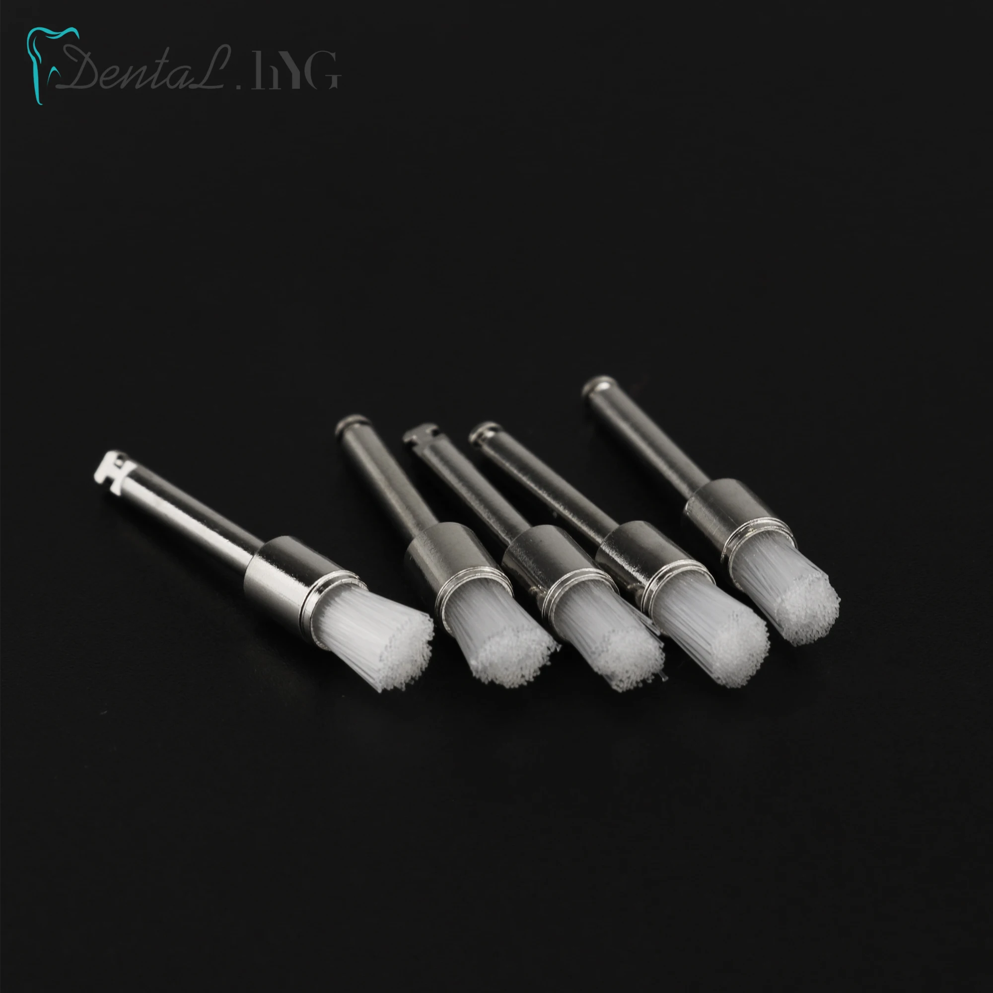 100 pçs laboratório dental trava de náilon pequeno polimento plano polidor escovas de profilaxia descartável cabeça da escova de cuidados dentários