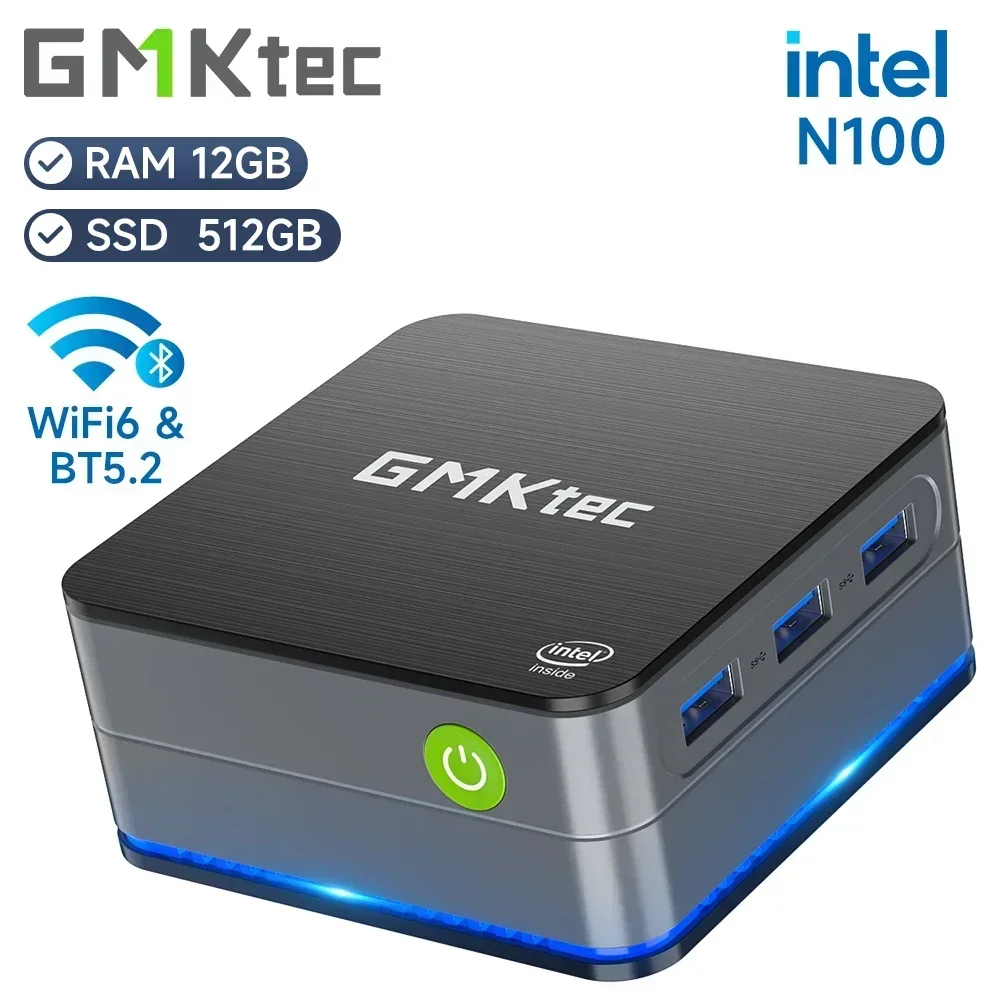 New! GMKtec G2 Mini PC Windows 11 Pro Intel 12th Gen Alder Lake N100 Mini PC DDR5 12GB RAM 512GB ROM WiFi 6 BT5.2 Desktop Comput
