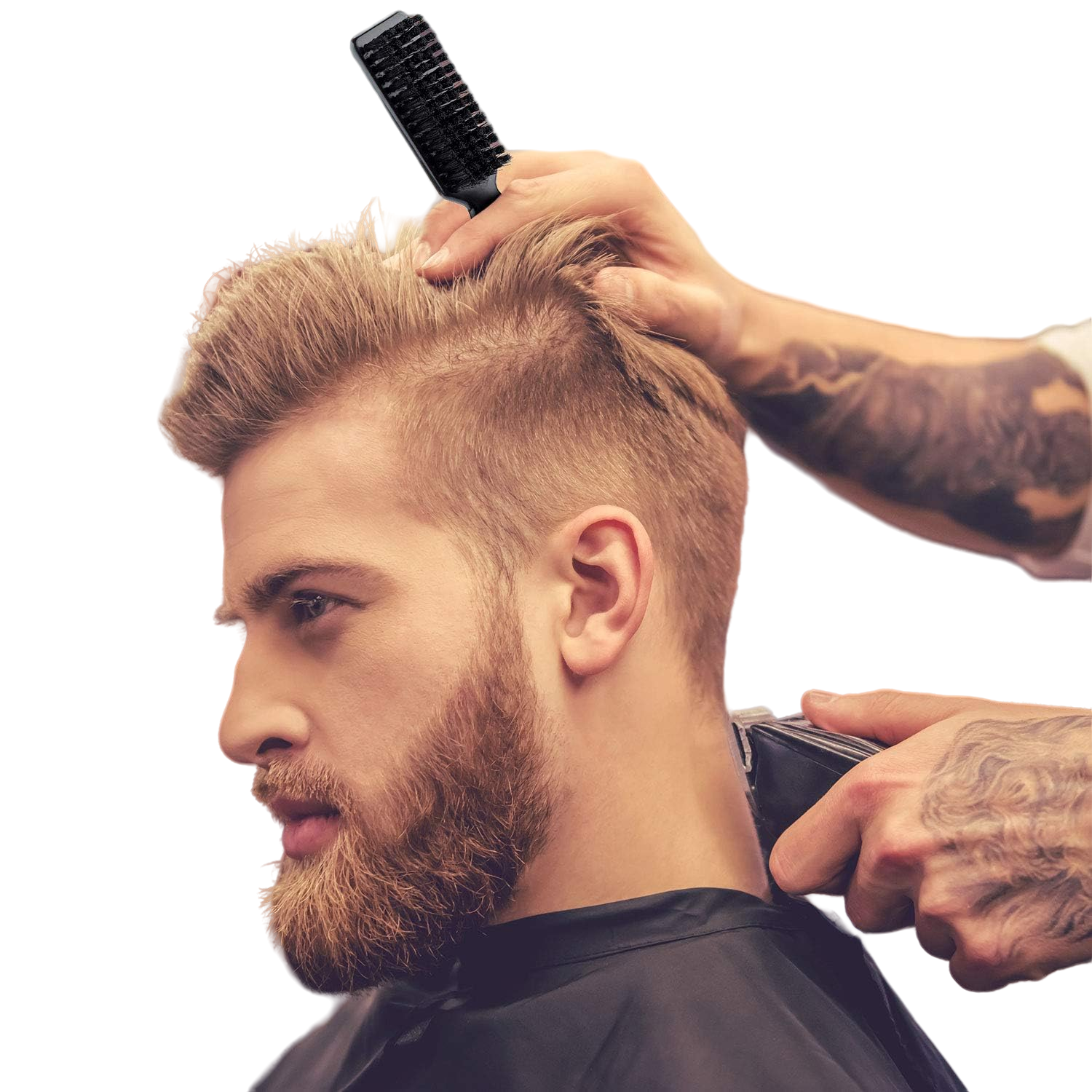 Set Reinigingsborstel Kapper Nekstofdoek Borstel Plastic Handvat Kappers Zacht Haar Reinigingsborstel Hoofdvorm Styling Tool