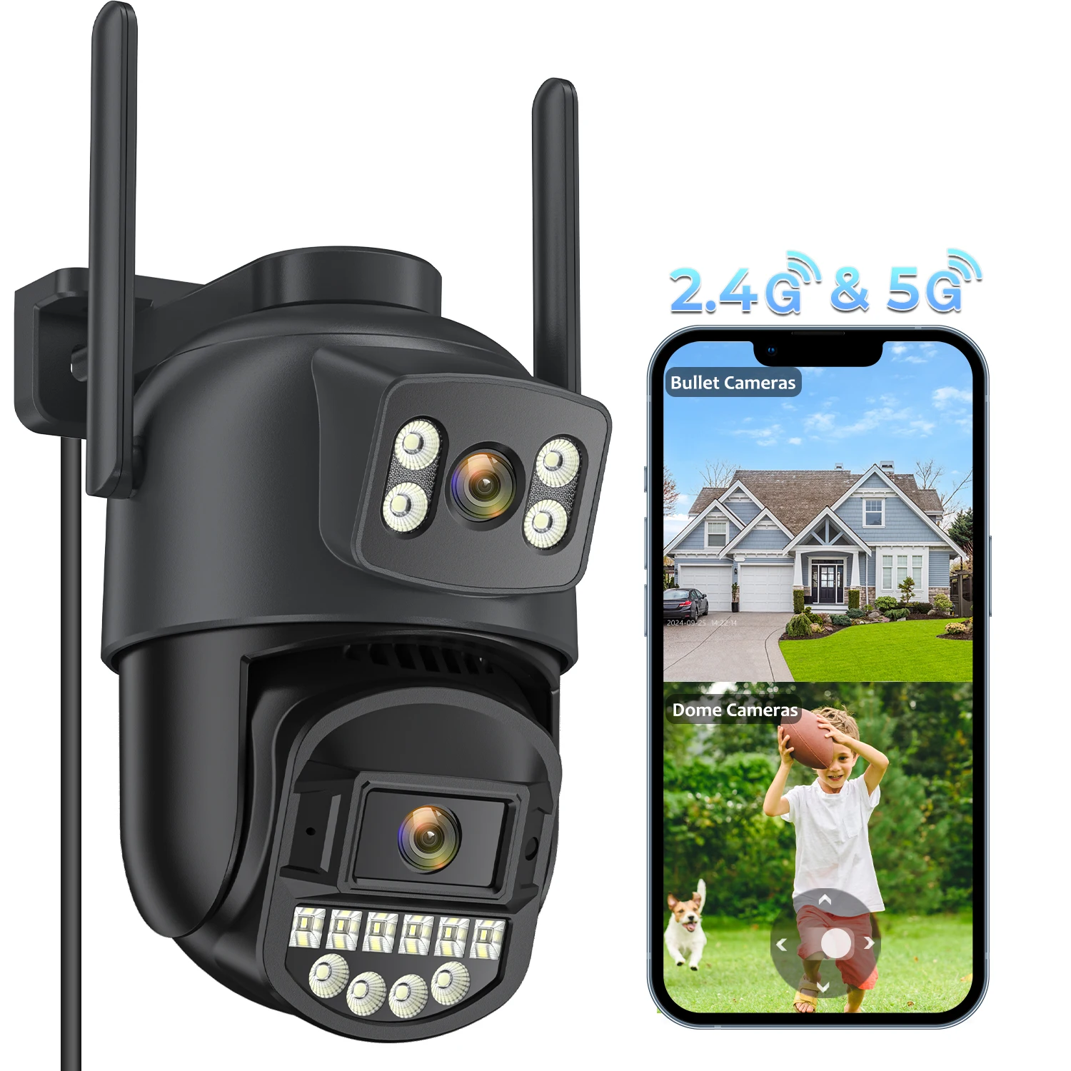 5GHz WiFi 5K 10MP Dual Lens AI Menschliche Erkennung Outdoor Sicherheit PTZ IP Kamera mit Intercom CCTV Cam