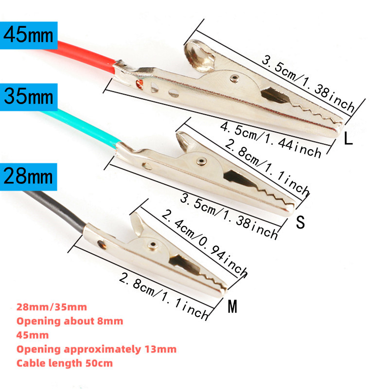 10 Uds. Pinza de cocodrilo de Color eléctrica DIY funda de cable de alimentación de batería pequeña abrazadera eléctrica abrazadera de prueba de doble cabezal