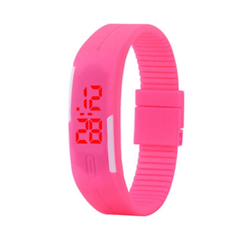 Relojes digitales LED para hombre y mujer, pulsera deportiva de goma de silicona de Color caramelo con pantalla táctil, novedad