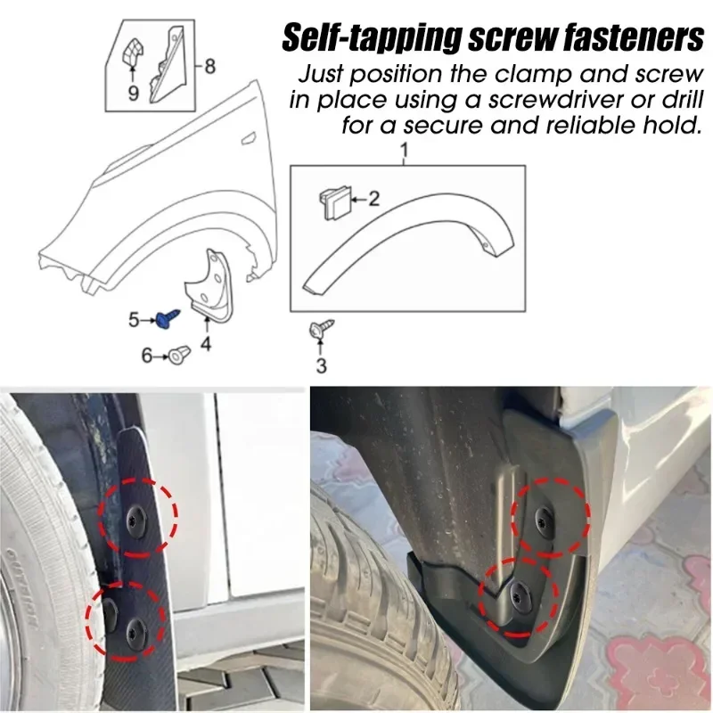 車とオートバイ用のネジ付きkjoy-uタイプの金属クリップ、防錆タッピングファスナー、各種セット、100個、50個、10個