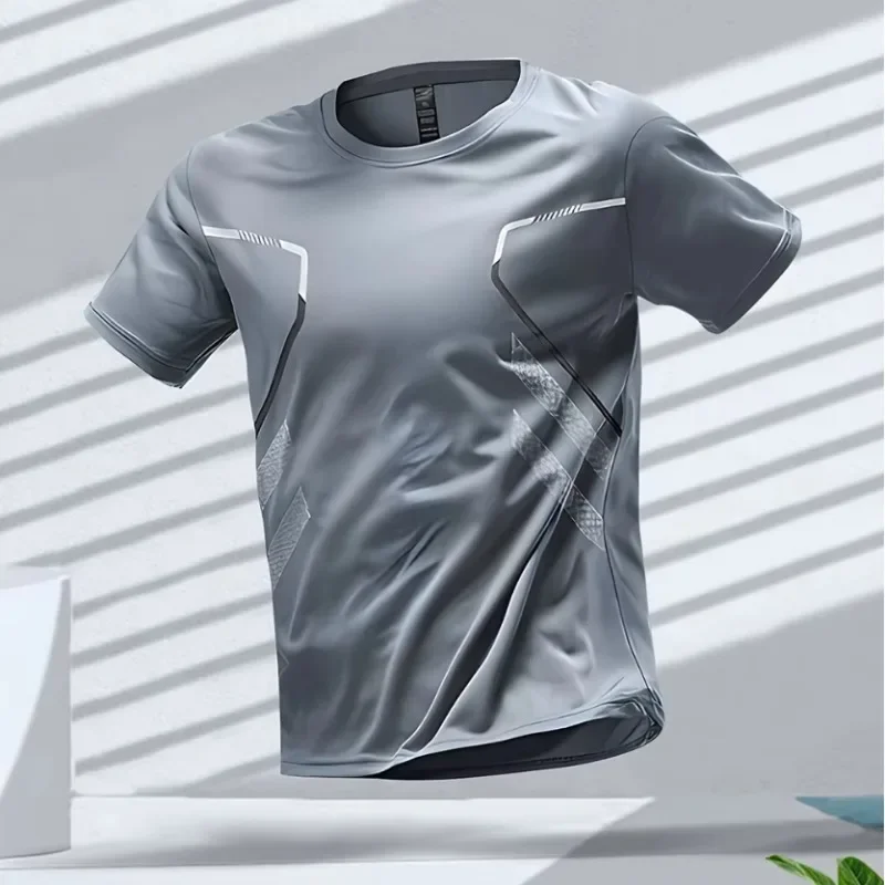 2025 T-shirt da uomo alla moda, delicata sulla pelle, traspirante, altamente elastica, ad asciugatura rapida
