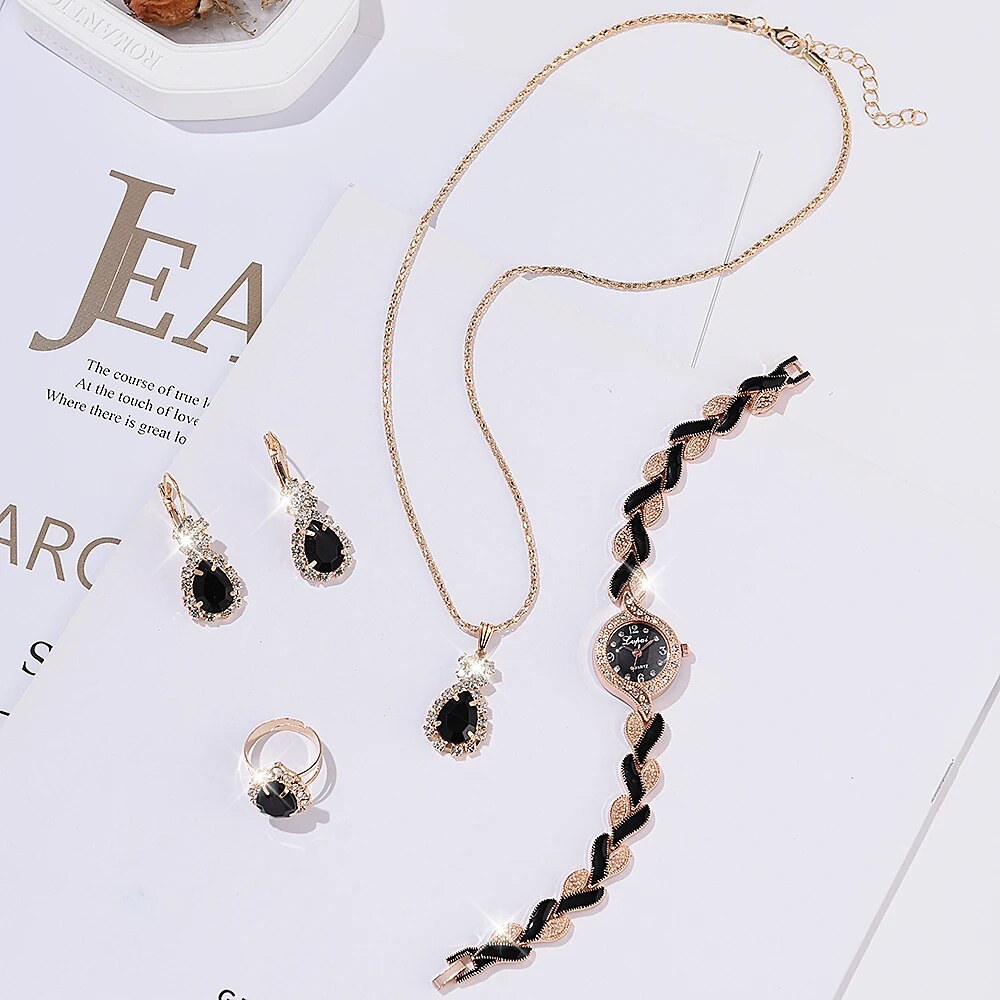 LVPAI-Rhinestone Dial Relógio de pulso para mulheres, pulseira, quartzo, elegante, vestidos, relógio, presente, novo, moda