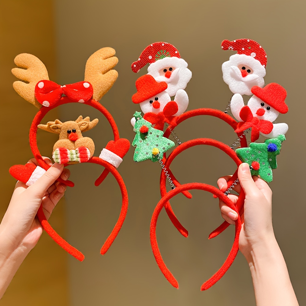 クリスマスプレゼントとして女の子にぴったりのスイートクリスマスアクセサリーヘッドバンド5個。