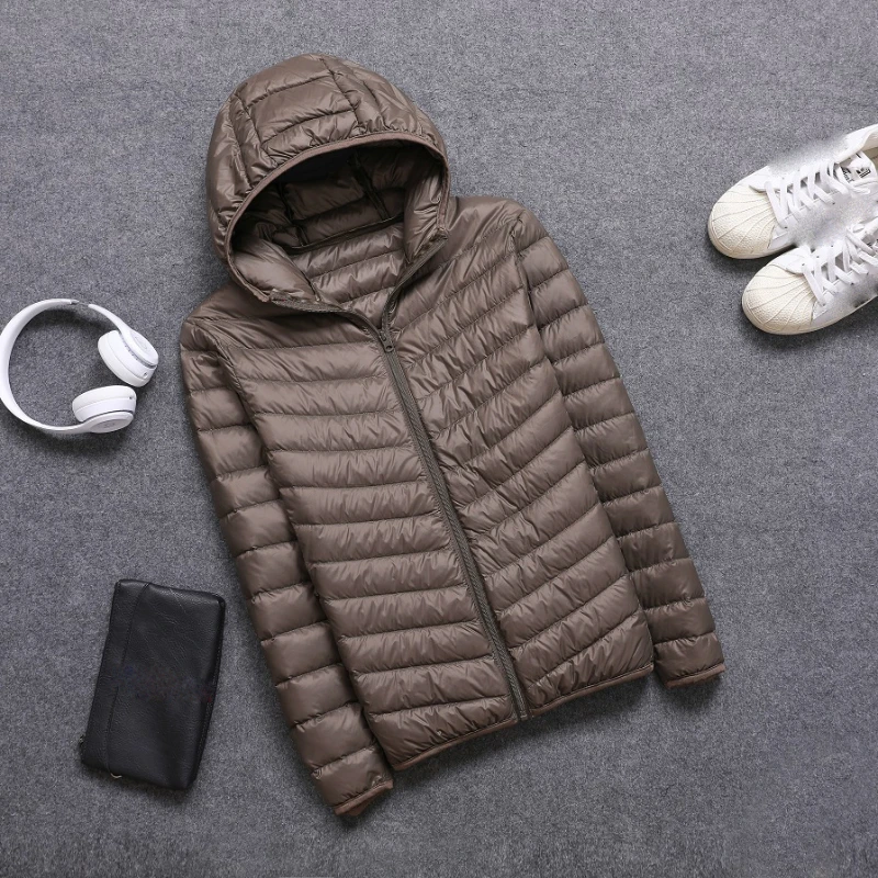 Heren Ultralichte Dunne Donsjack Herfst Winter Slanke Korte Capuchon Warme Witte Eendendons Jas Heren Bovenkleding Ropa De Hombre Jassen
