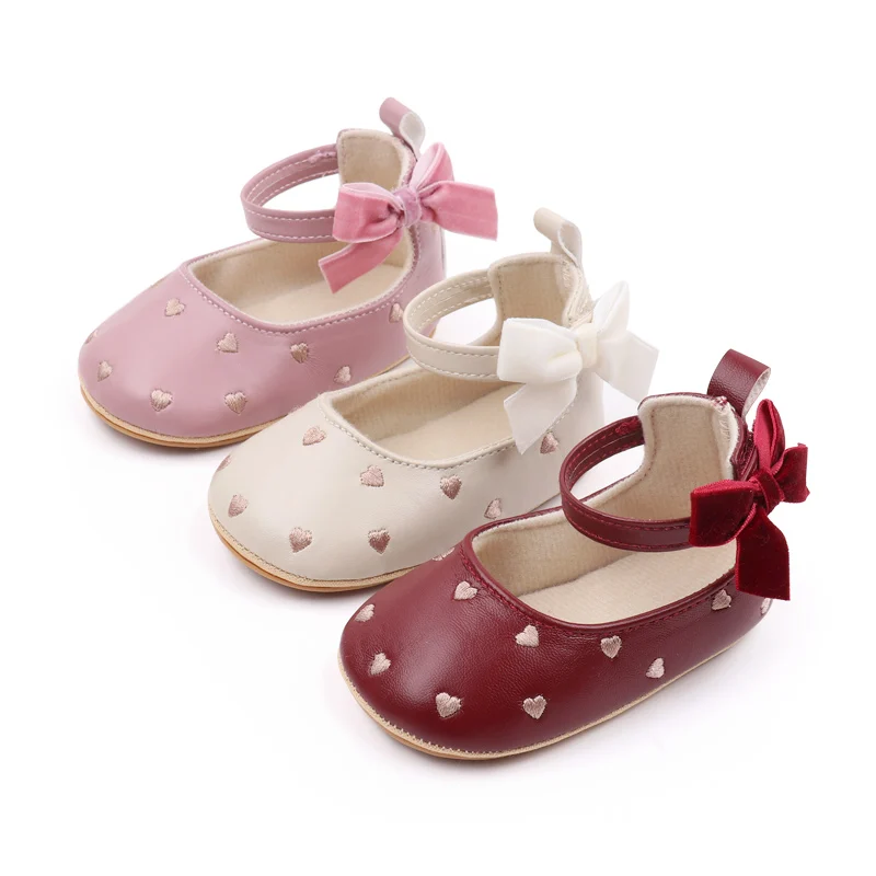 Sapatos de bebê menina bonito bowknot alta qualidade pu e sola tpr antiderrapante criança recém-nascido 0-9-18 meses sandália pré-walking 2024 bjz3212